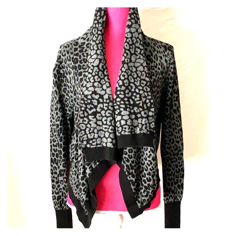 Gray and black leopard sweater